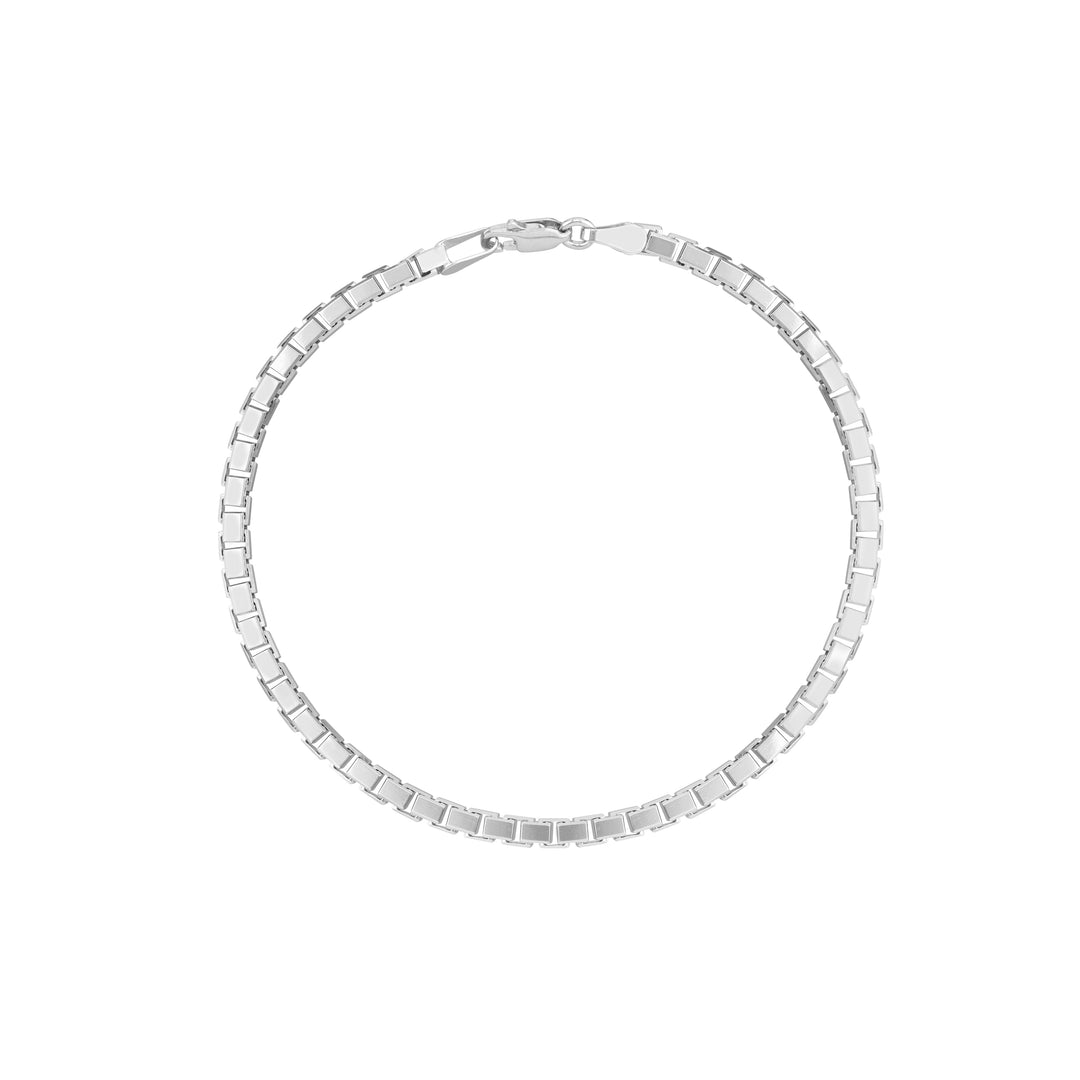 3.4mm Box Chain Bracelet with Spring Ring