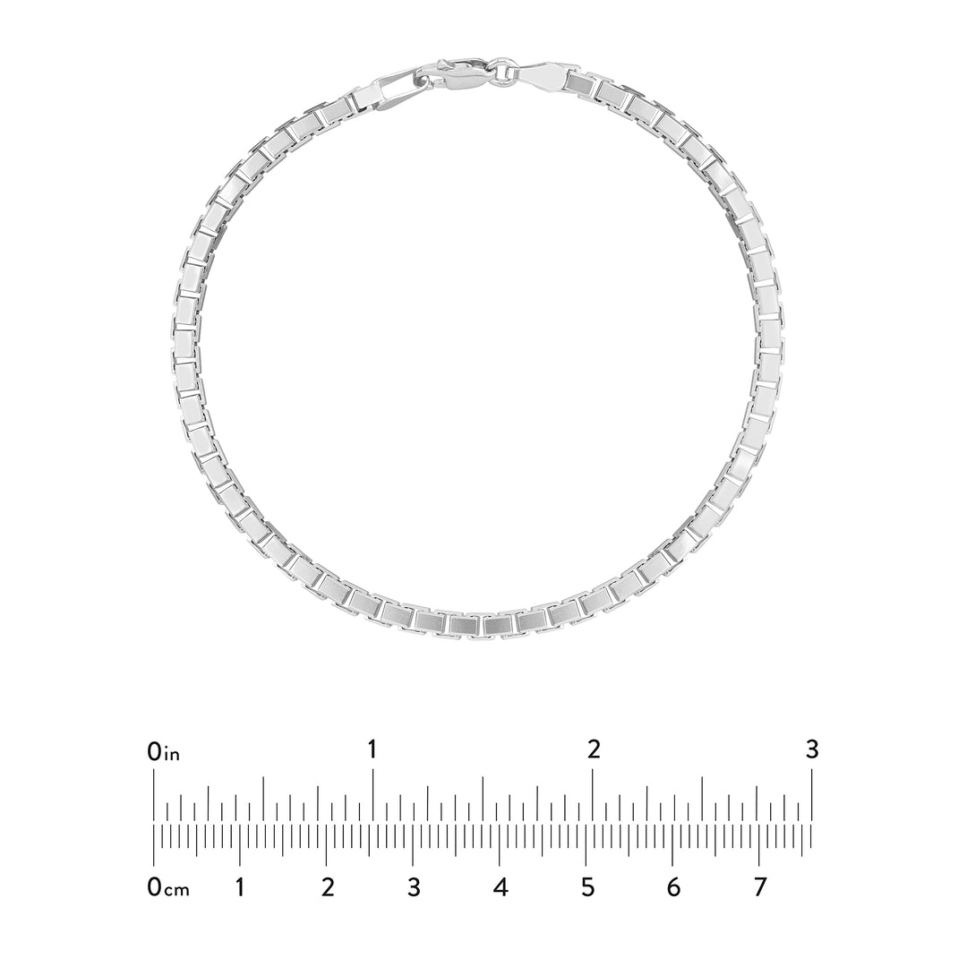 3.4mm Box Chain Bracelet with Spring Ring