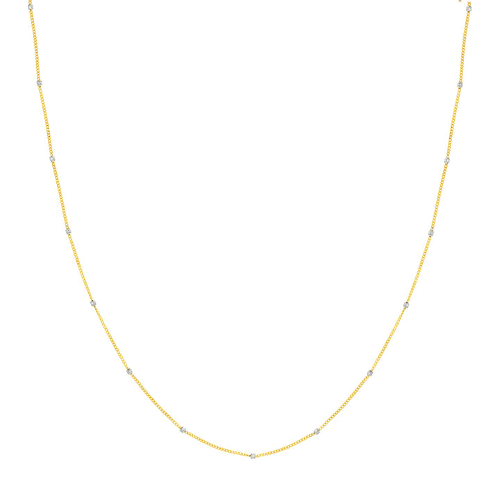 Two-Tone Cube Saturn Chain with Lobster Lock