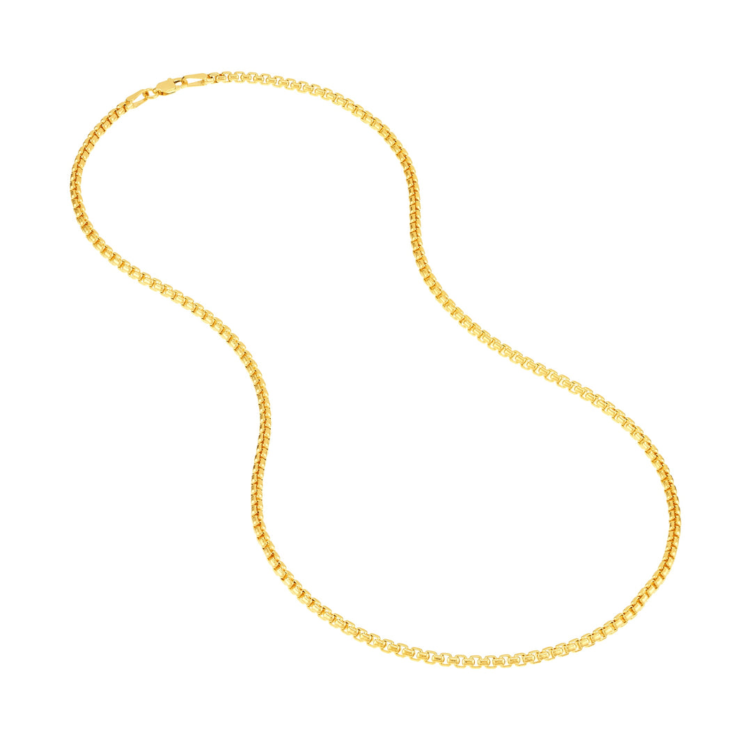 2.7mm Solid Round Box Chain with Lobster Lock