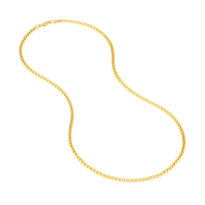 2.7mm Solid Round Box Chain with Lobster Lock