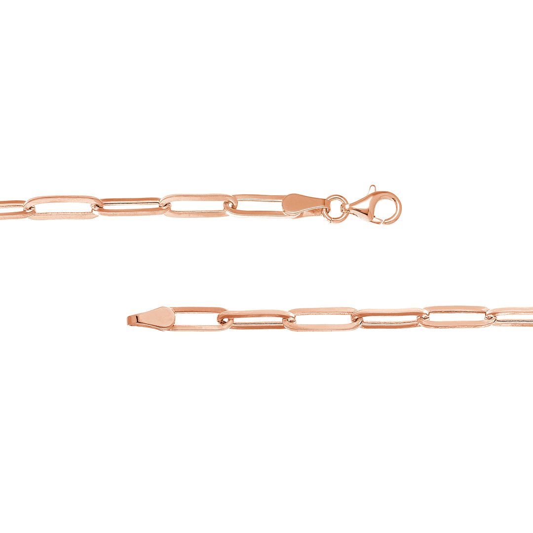 3.80mm Hollow Paper Clip Chain with Pear Lock