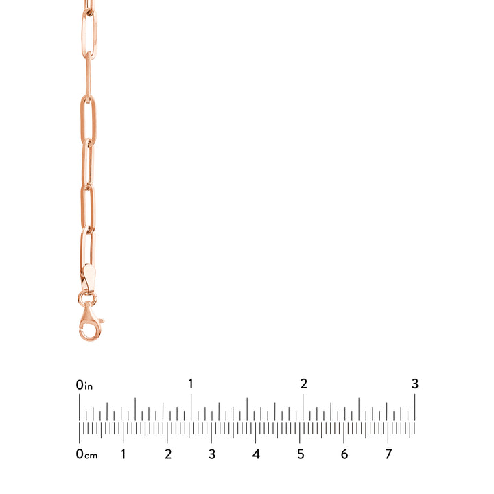 3.80mm Hollow Paper Clip Chain with Pear Lock