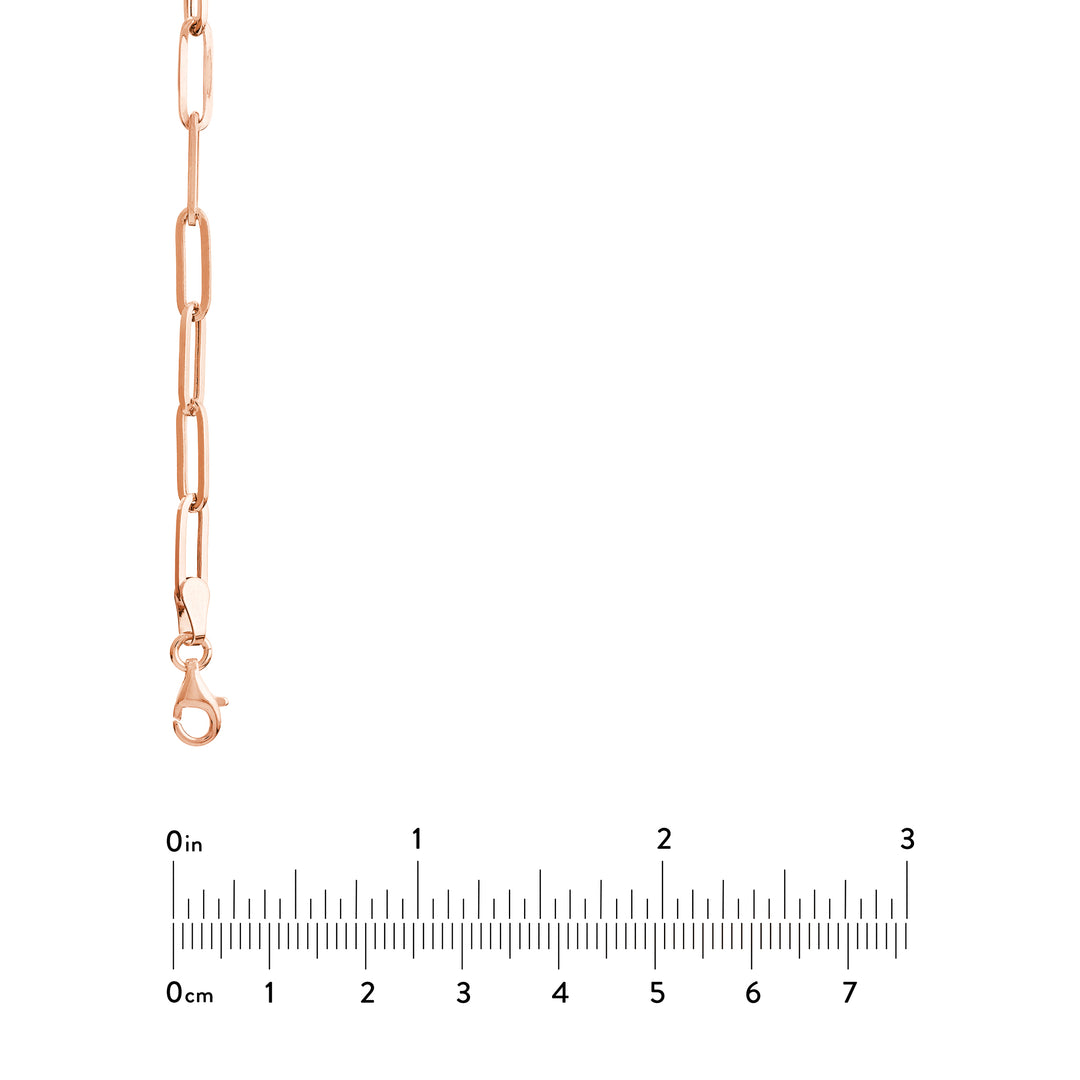 3.80mm Hollow Paper Clip Chain with Pear Lock