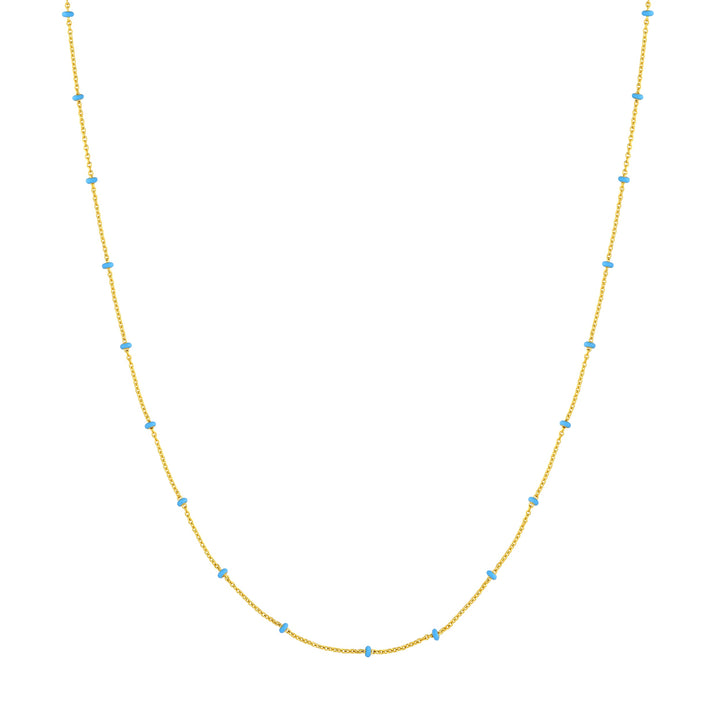 Baby Blue Enamel Bead Saturn Chain