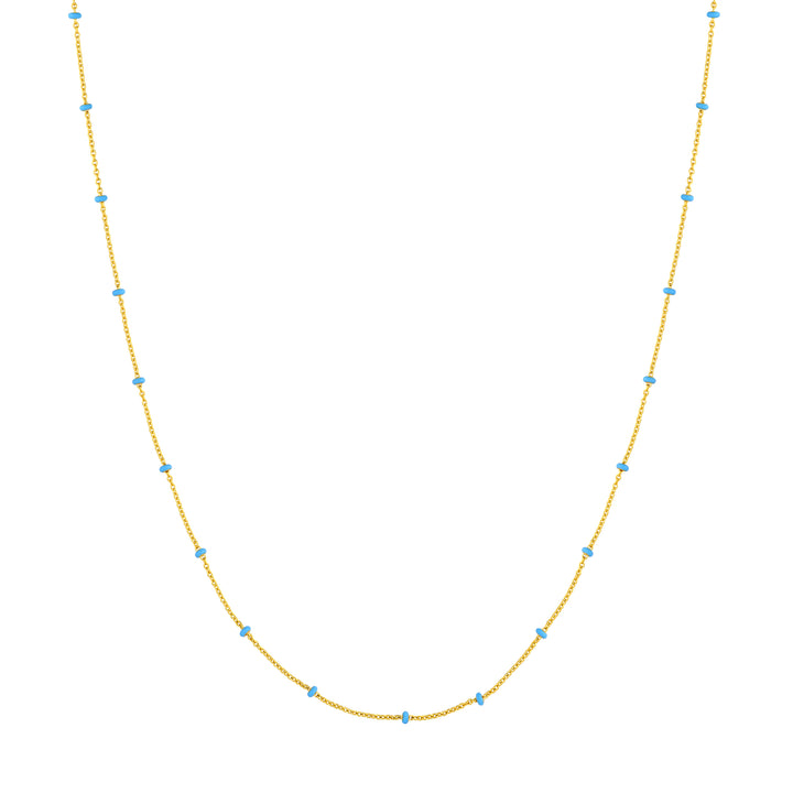 Baby Blue Enamel Bead Saturn Chain
