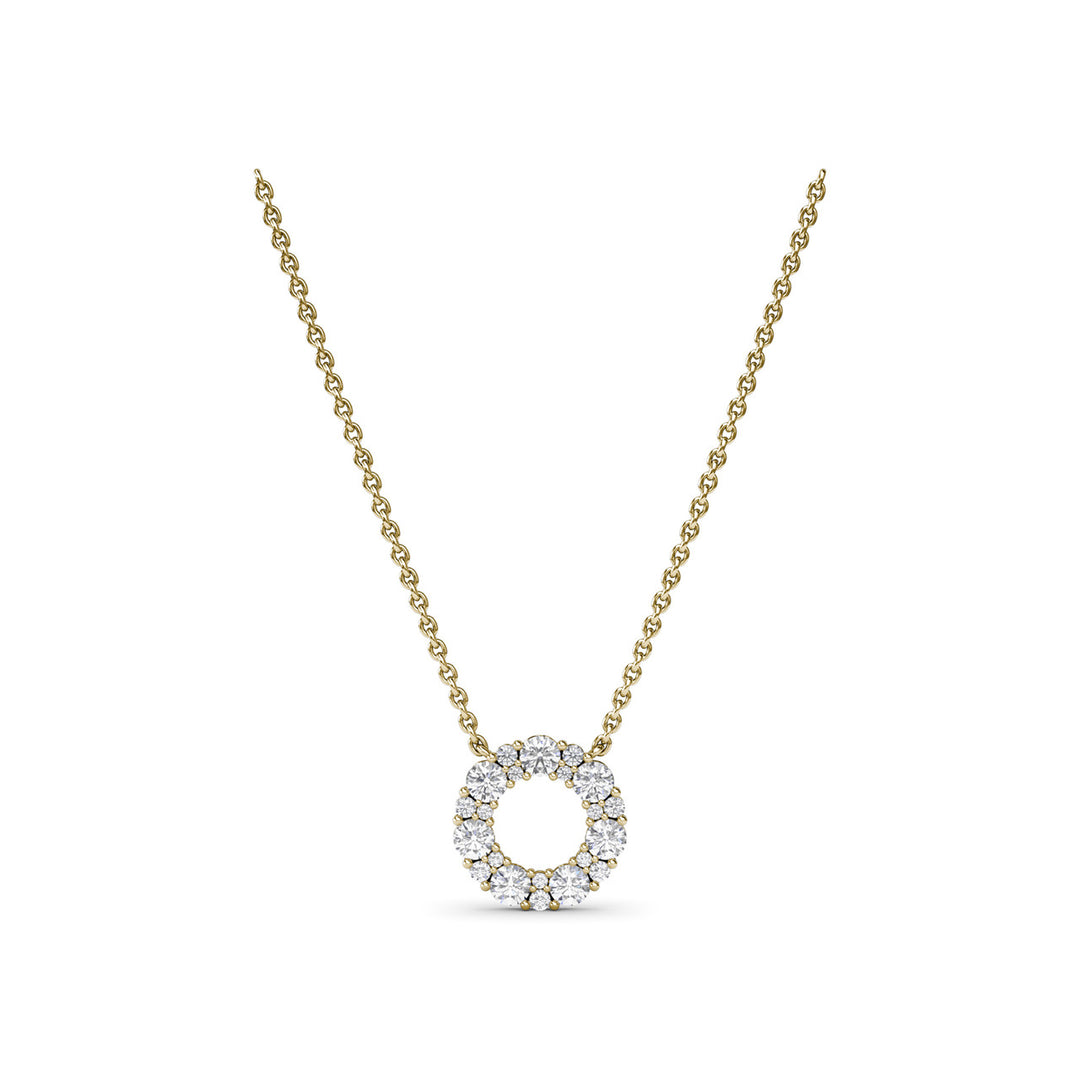 Shared Prong Diamond Circle Necklace
