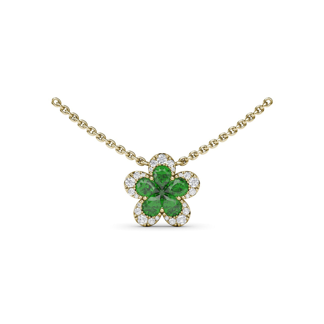 Magnolia Emerald and Diamond Necklace