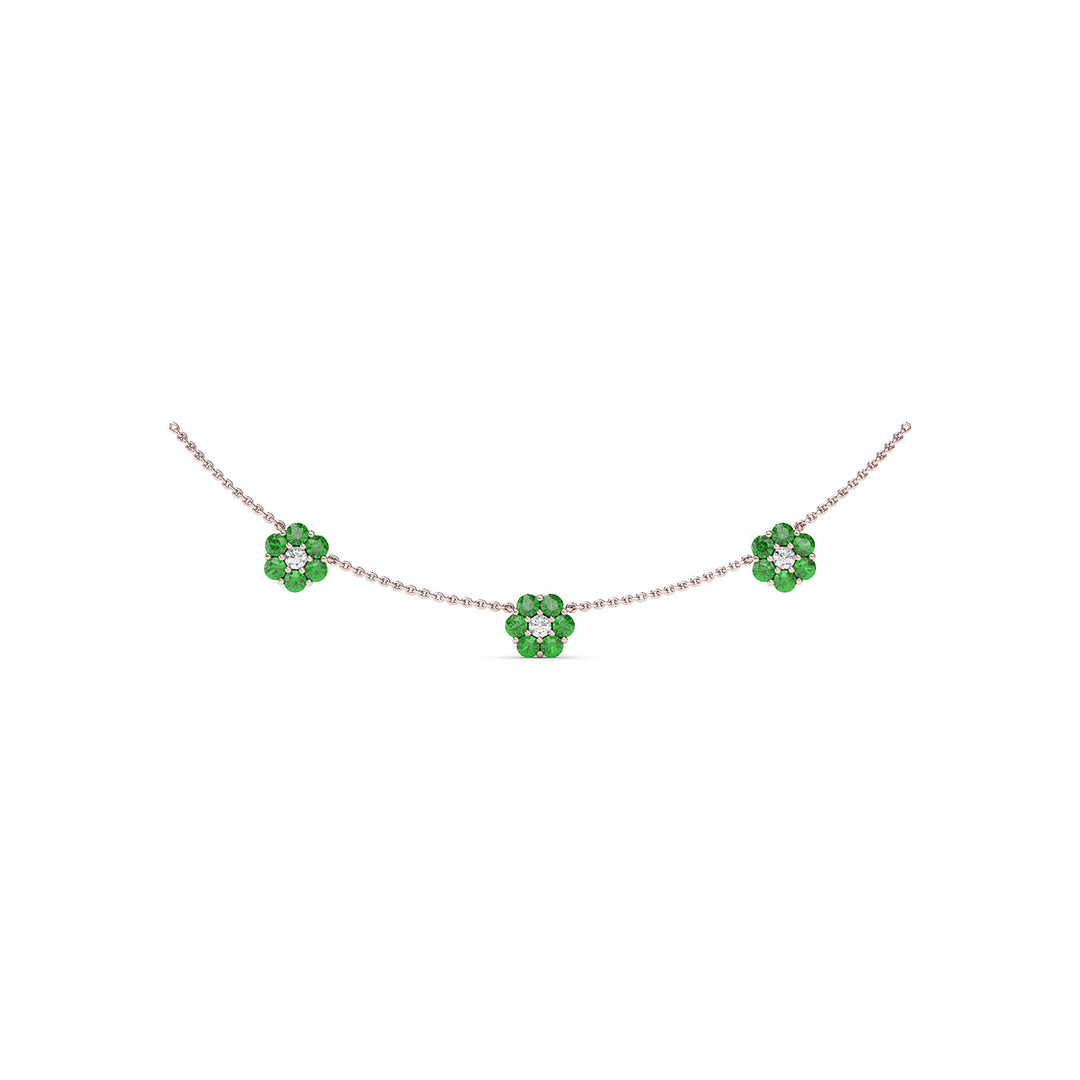 Magnolia Emerald and Diamond Necklace
