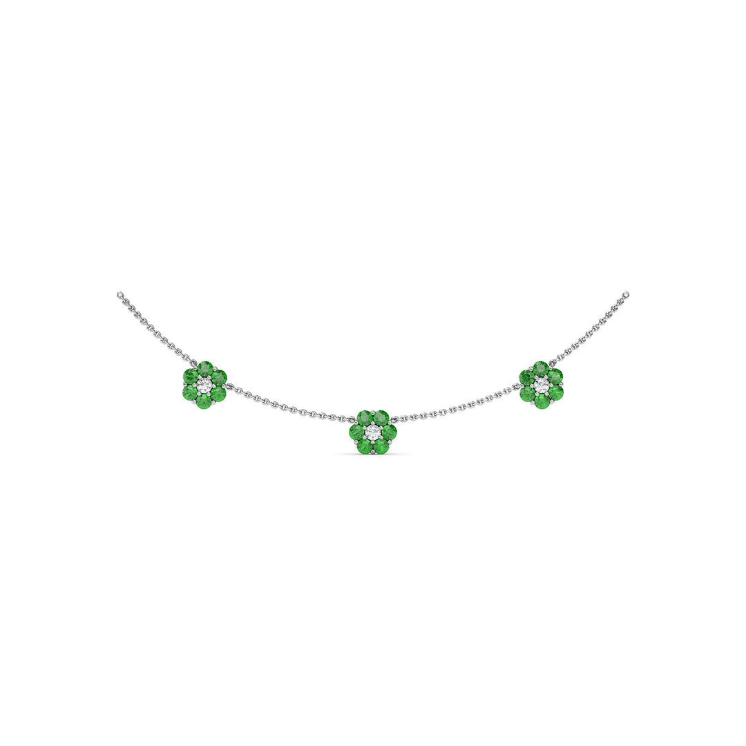 Magnolia Emerald and Diamond Necklace