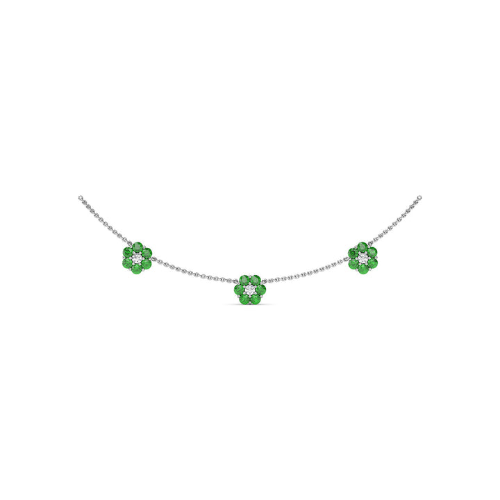 Magnolia Emerald and Diamond Necklace