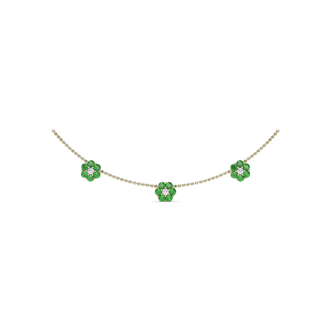 Magnolia Emerald and Diamond Necklace
