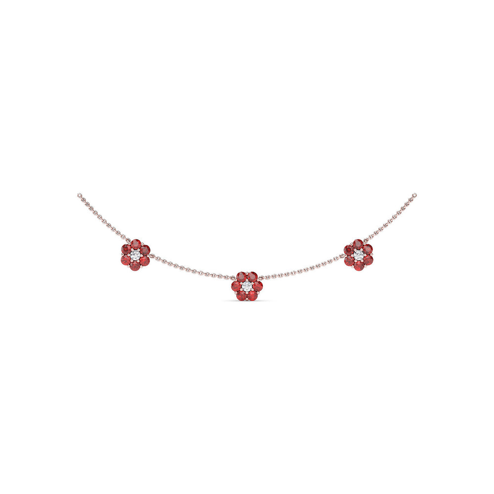 Magnolia Ruby and Diamond Necklace
