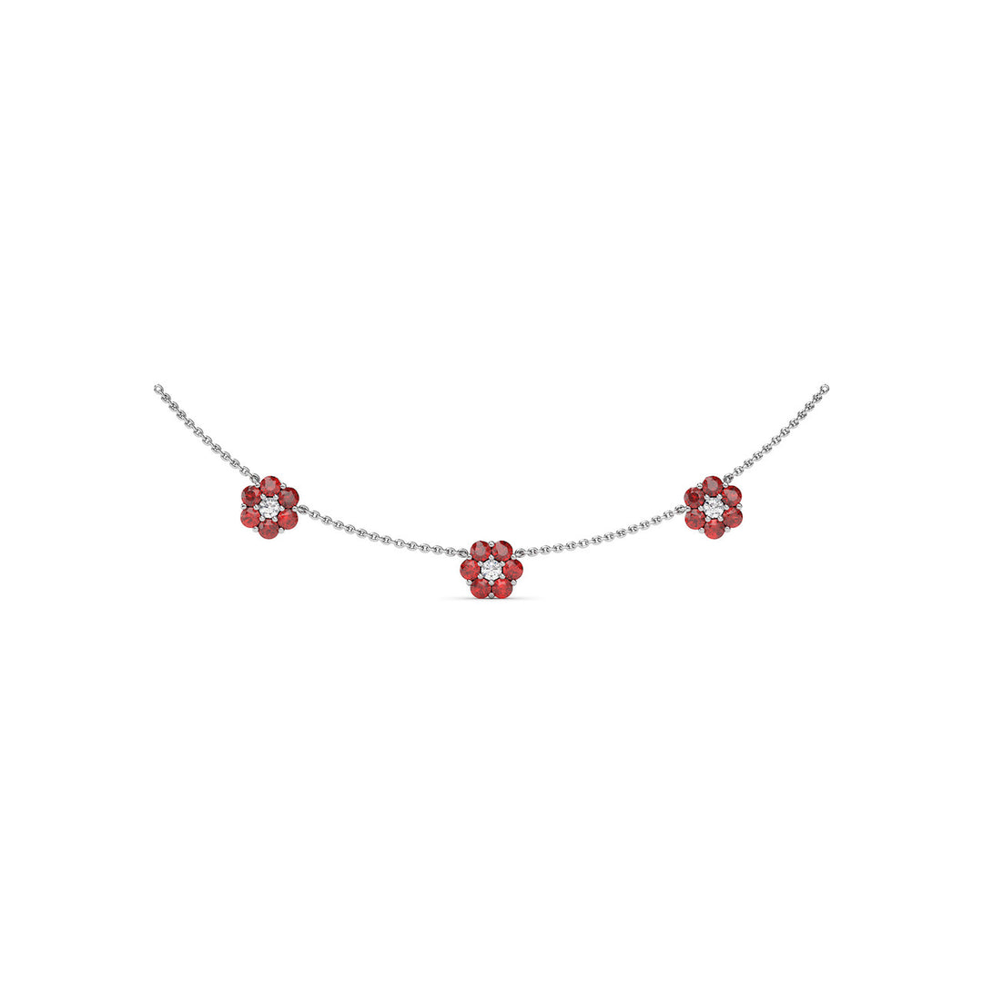 Magnolia Ruby and Diamond Necklace