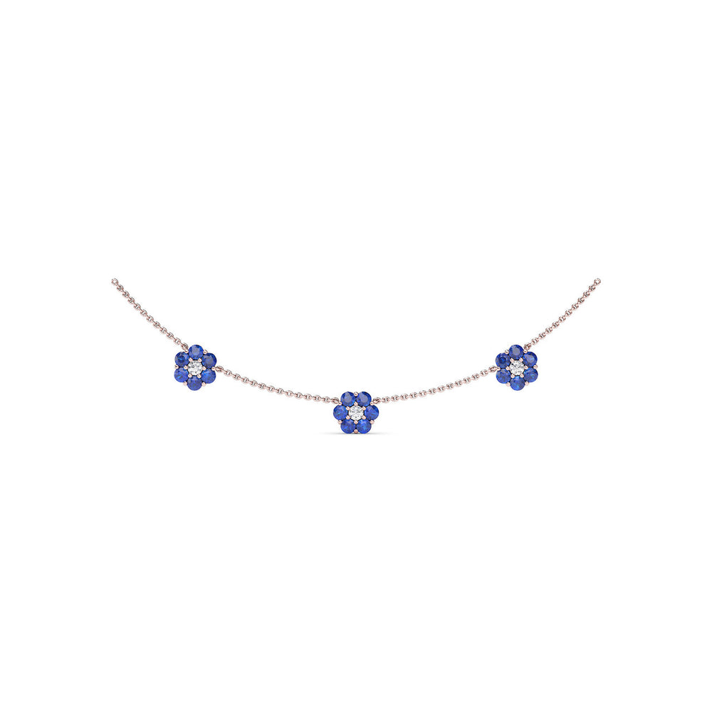 Magnolia Sapphire and Diamond Necklace