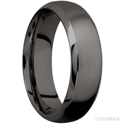 7 mm wide Domed Bevel Tantalum Noir band.