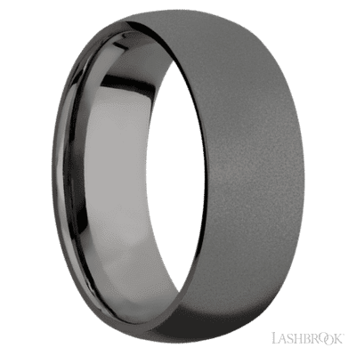 8 mm wide Domed Tantalum Noir band.