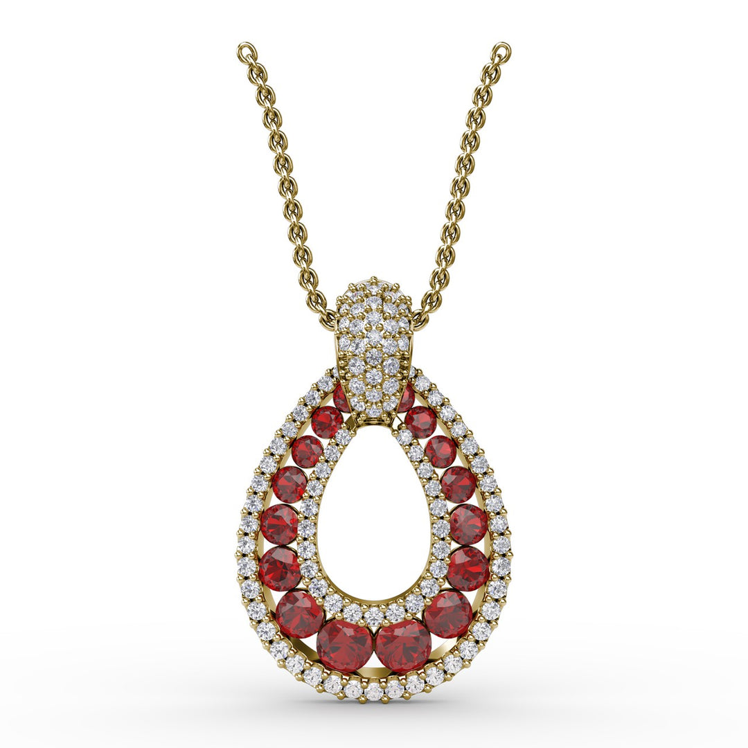 Steal The Spotlight Ruby and Diamond Pendant