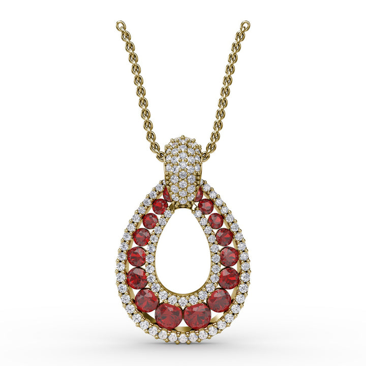 Steal The Spotlight Ruby and Diamond Pendant