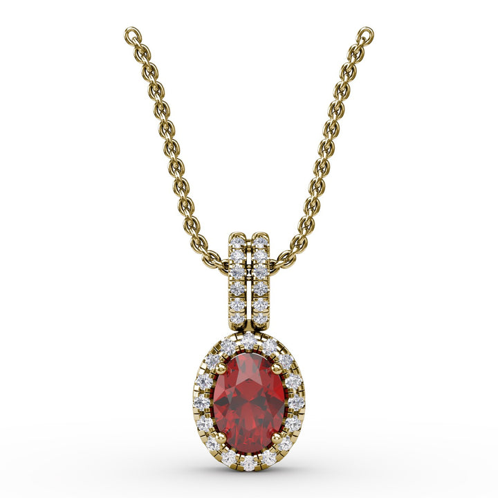 Sophisticated Ruby and Diamond Pendant