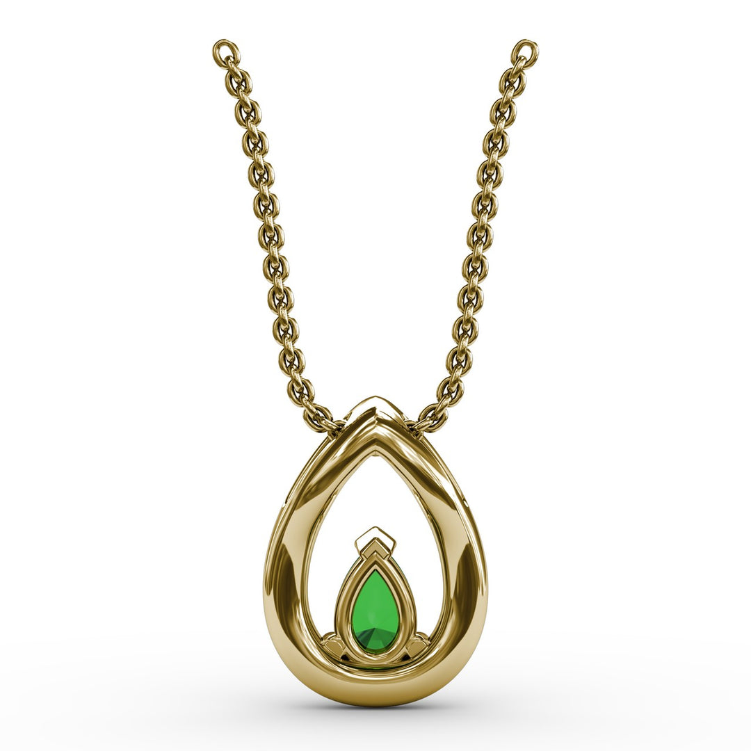 Tears of Love Emerald and Diamond Pendant