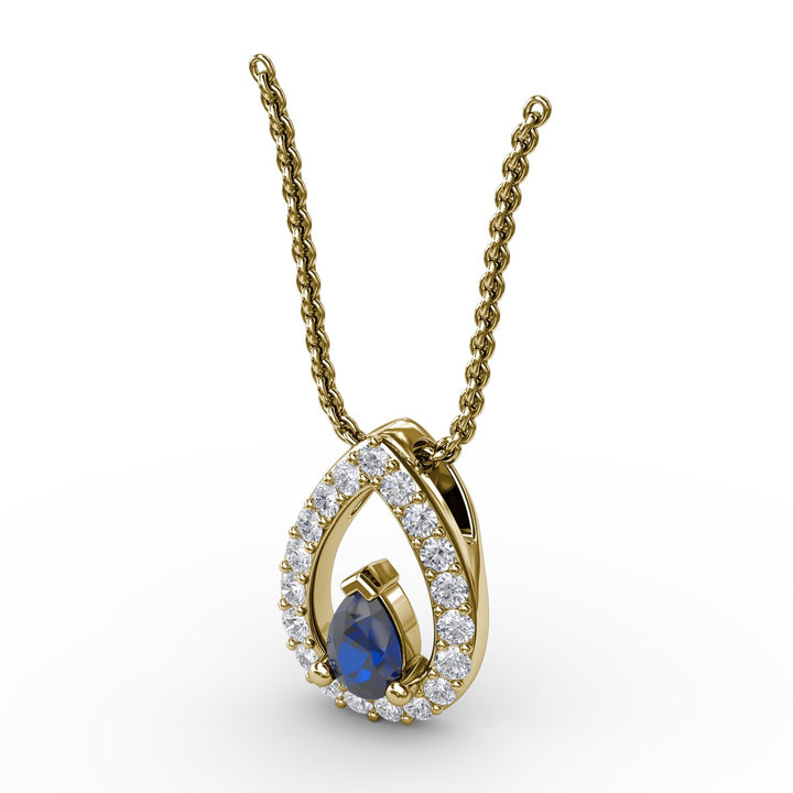 Tears of Love Sapphire and Diamond Pendant