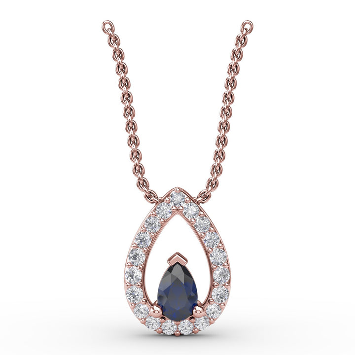 Tears of Love Sapphire and Diamond Pendant