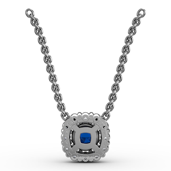 Classic Round Sapphire and Diamond Pendant