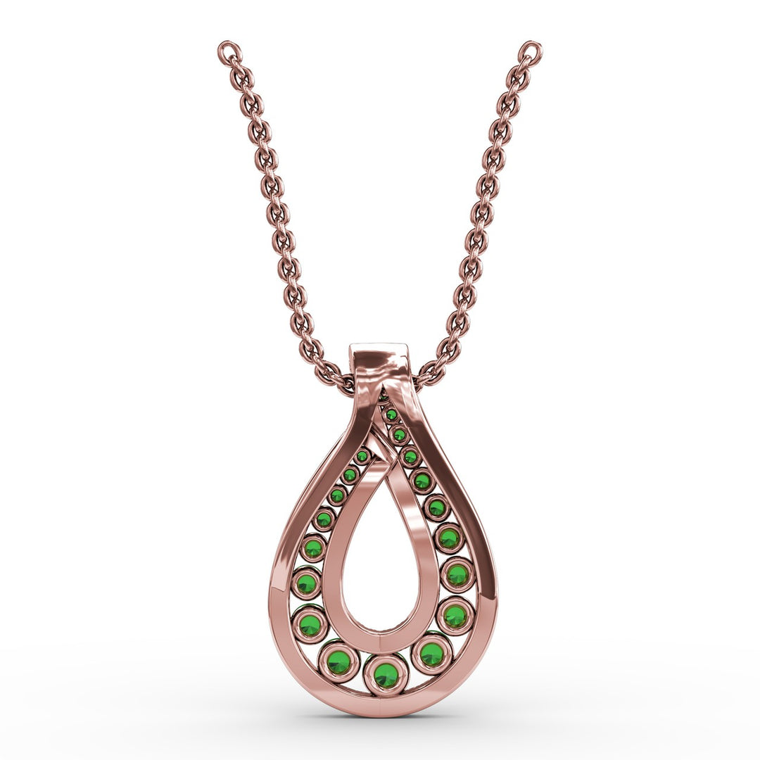 Infinity Loop Emerald Pendant
