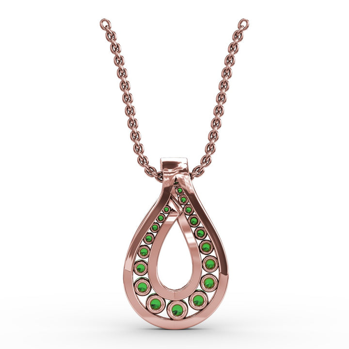Infinity Loop Emerald Pendant