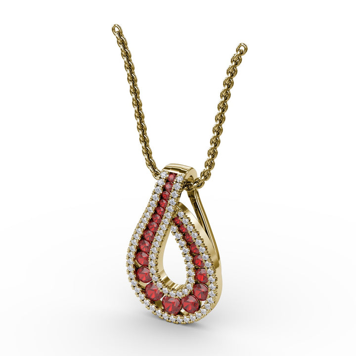Infinity Loop Ruby Pendant
