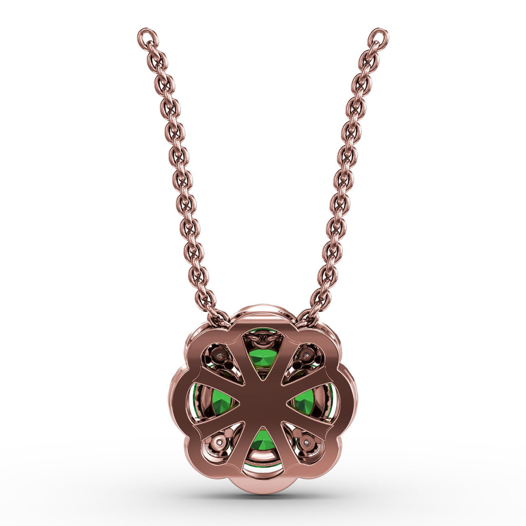 Love in Bloom Emerald and Diamond Pendant
