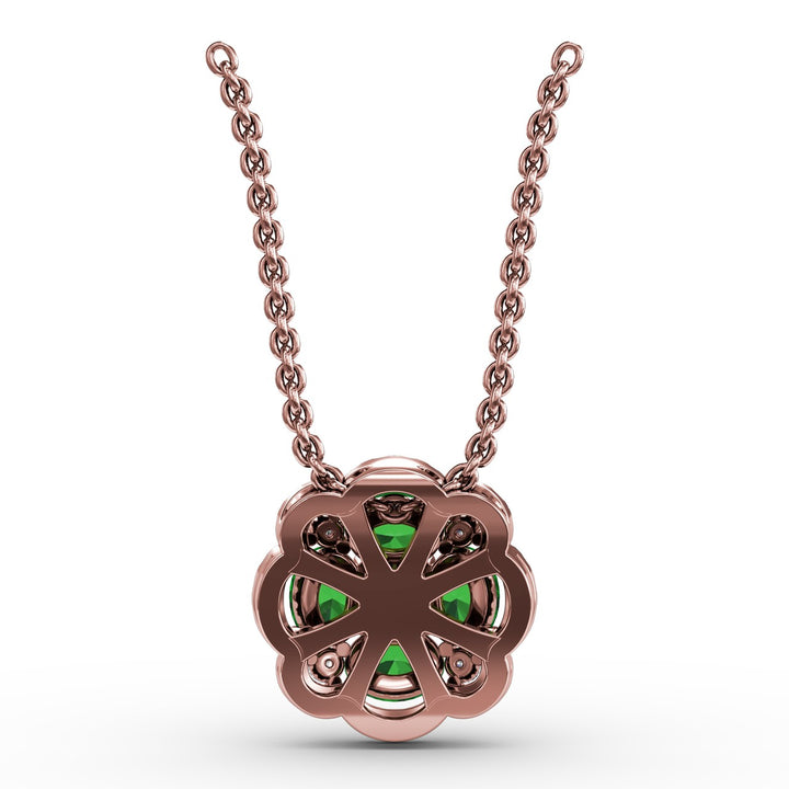 Love in Bloom Emerald and Diamond Pendant