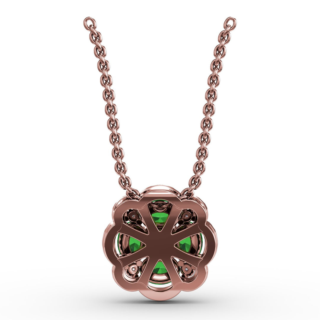 Love in Bloom Emerald and Diamond Pendant