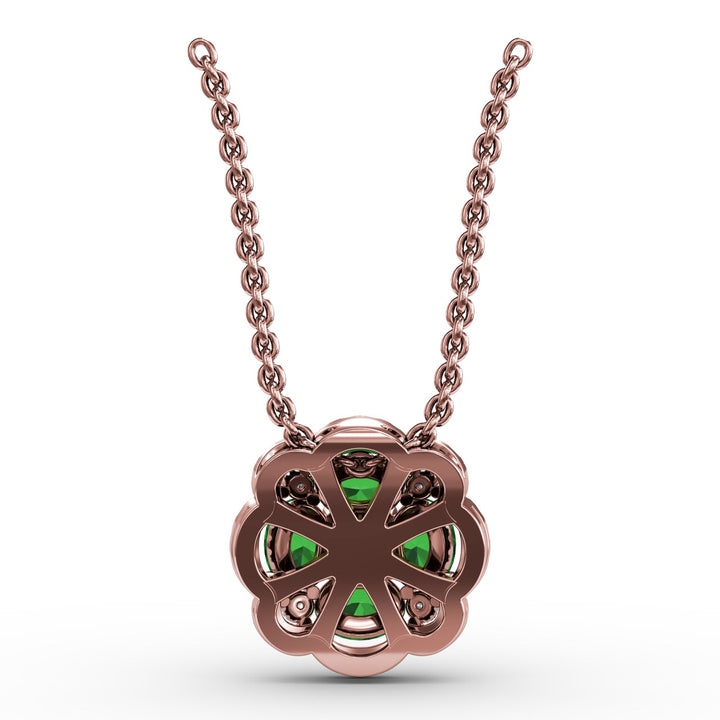 Love in Bloom Emerald and Diamond Pendant