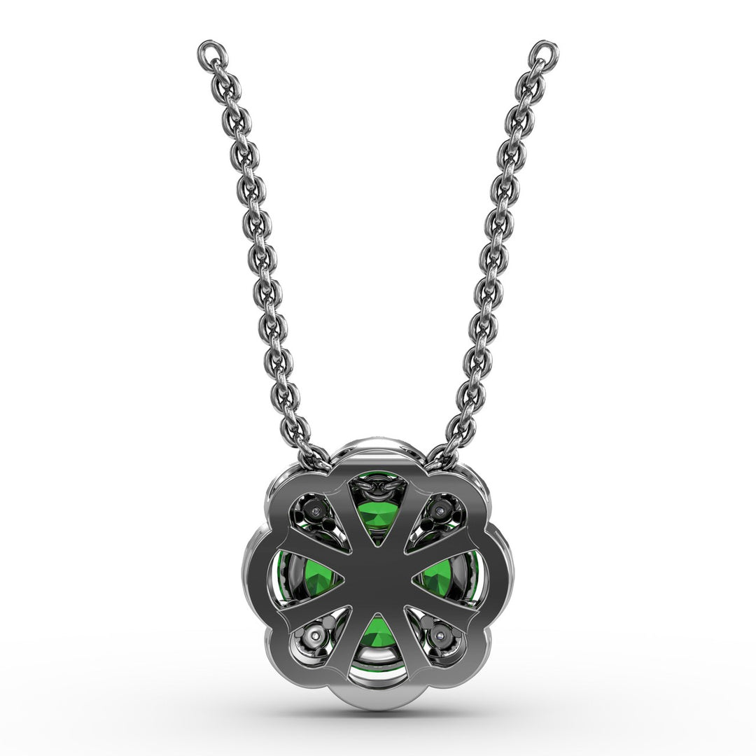 Love in Bloom Emerald and Diamond Pendant