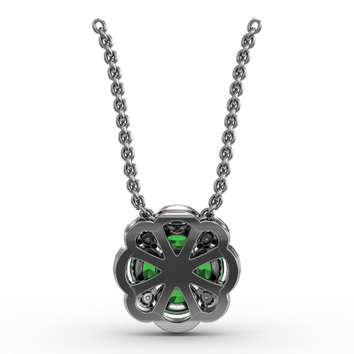 Love in Bloom Emerald and Diamond Pendant