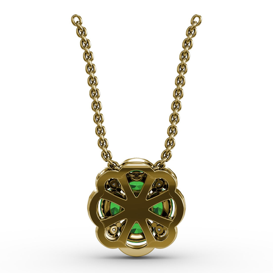 Love in Bloom Emerald and Diamond Pendant
