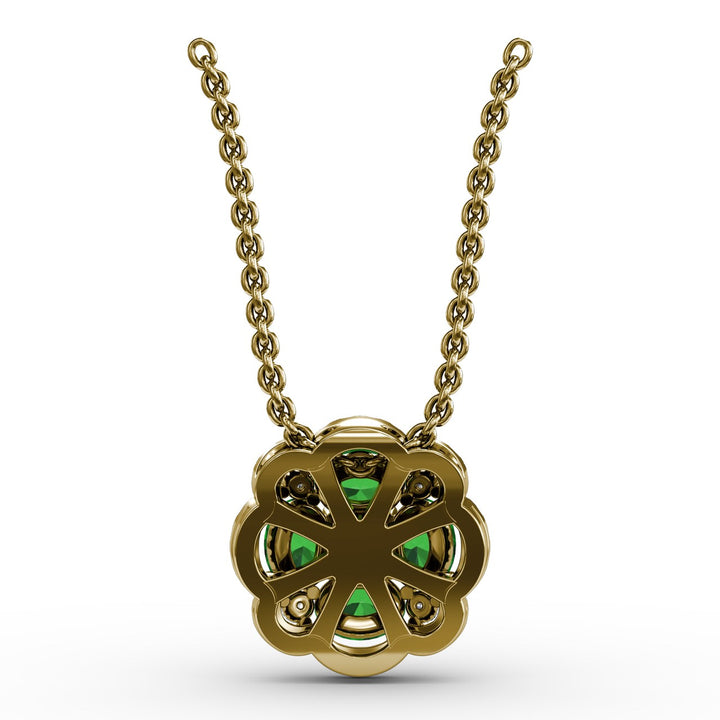 Love in Bloom Emerald and Diamond Pendant