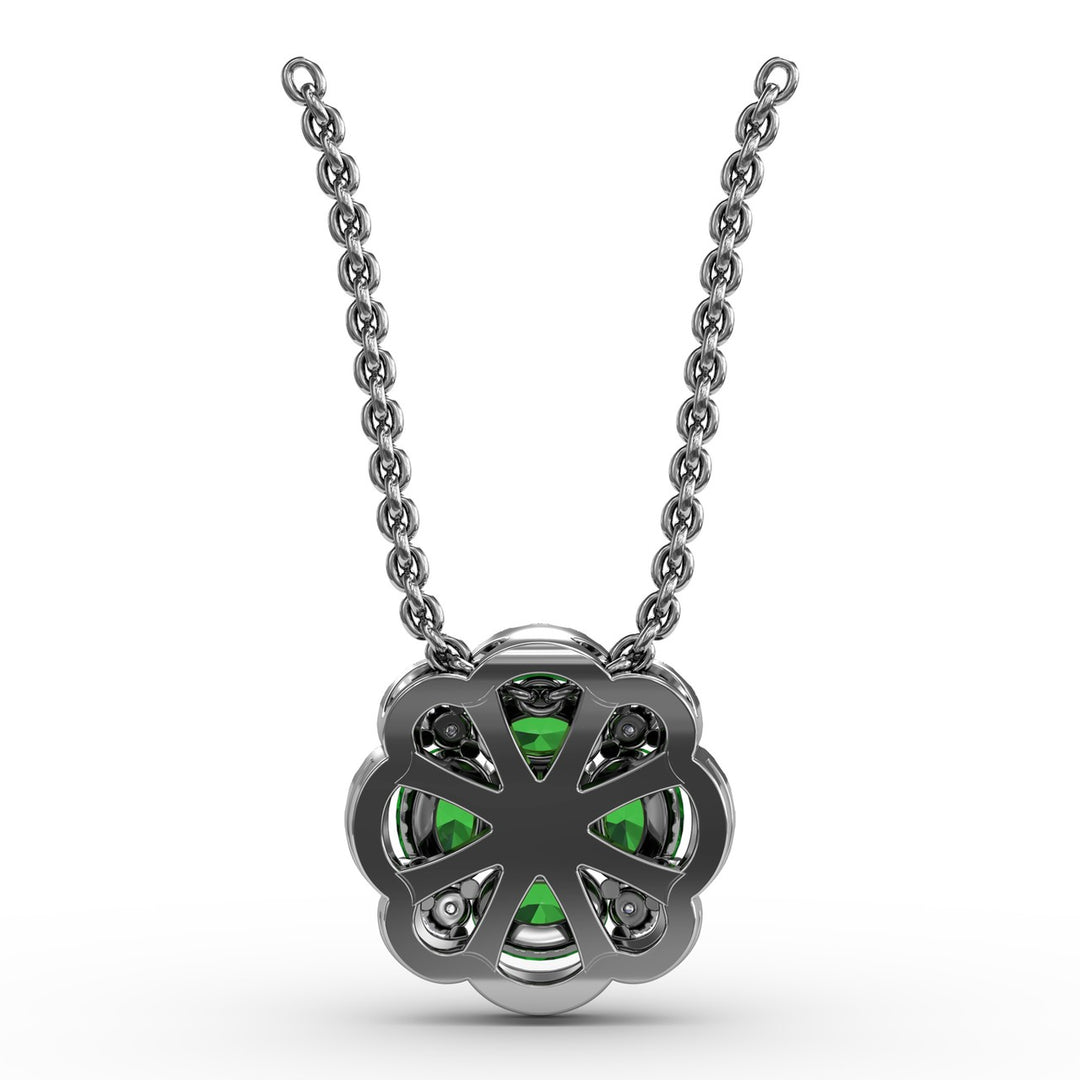Love in Bloom Emerald and Diamond Pendant