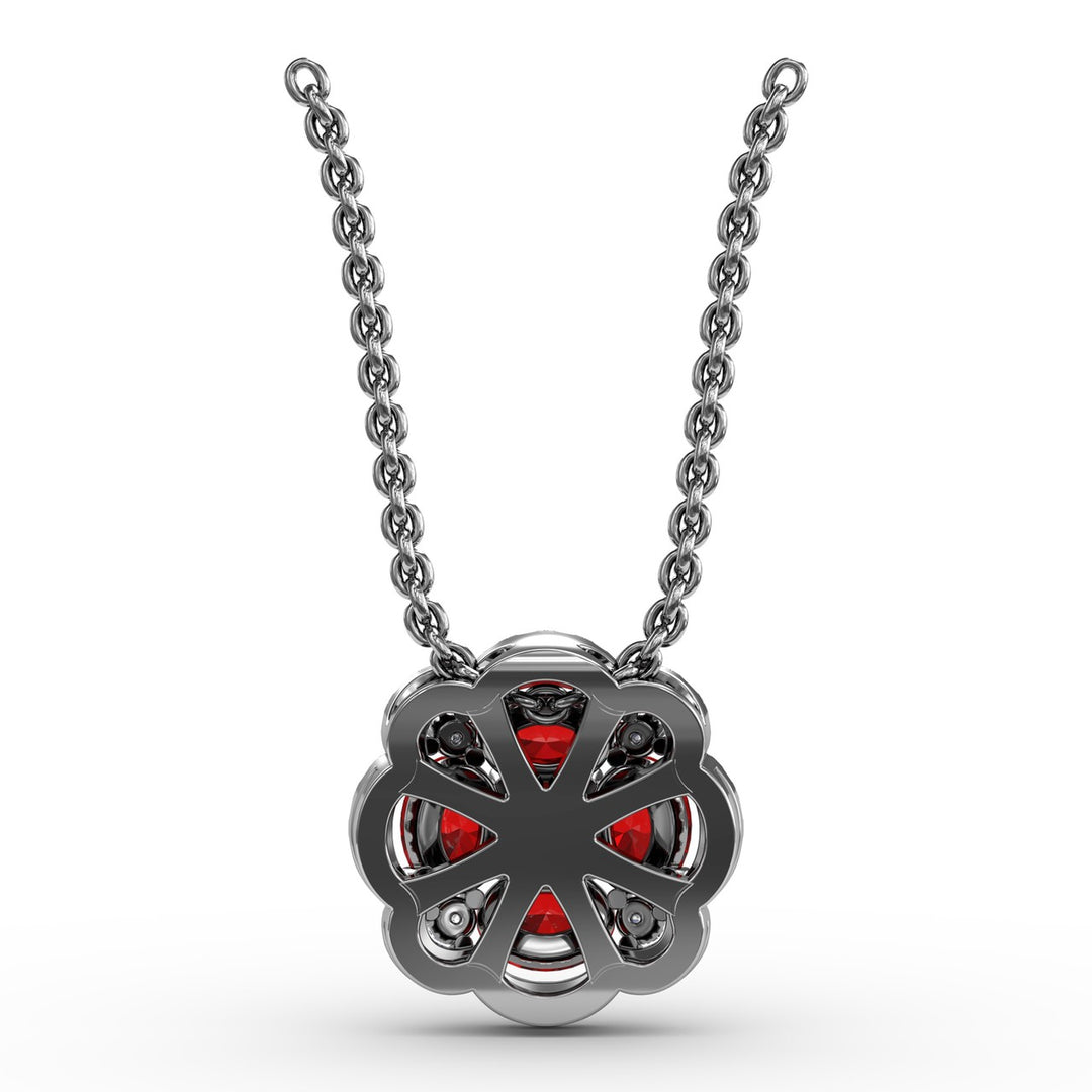Love in Bloom Ruby and Diamond Pendant