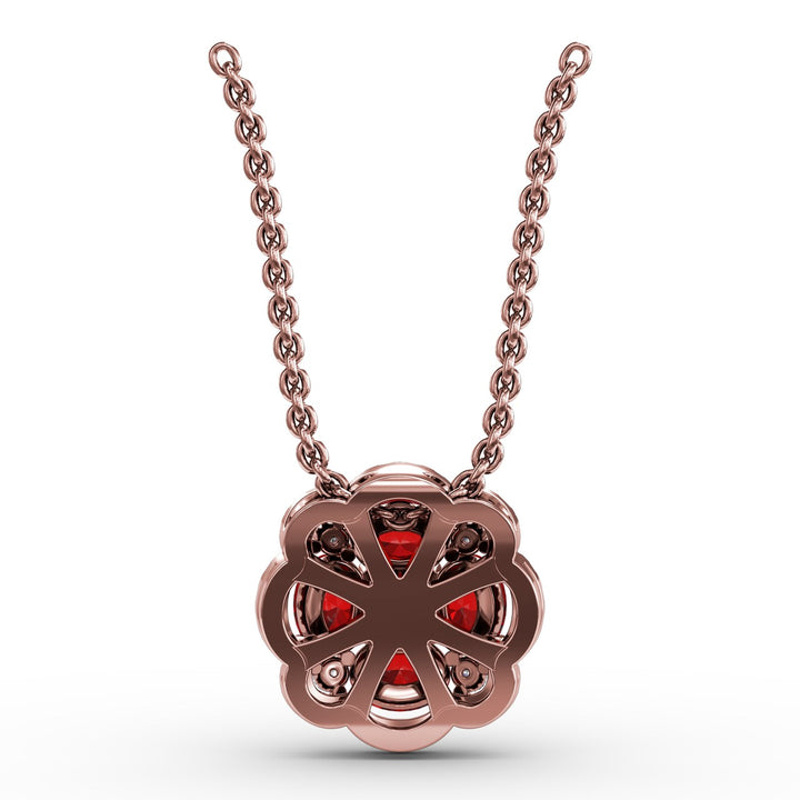 Love in Bloom Ruby and Diamond Pendant