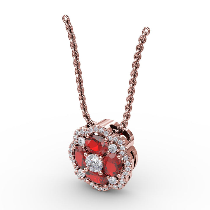 Love in Bloom Ruby and Diamond Pendant