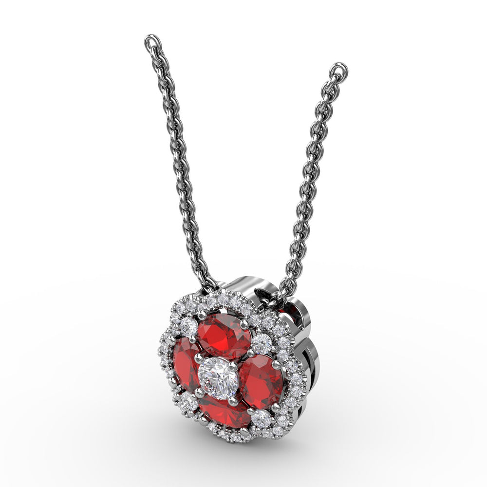 Love in Bloom Ruby and Diamond Pendant