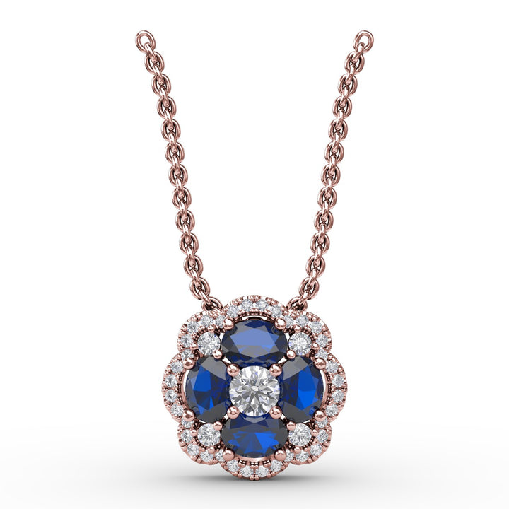 Love in Bloom Sapphire and Diamond Pendant