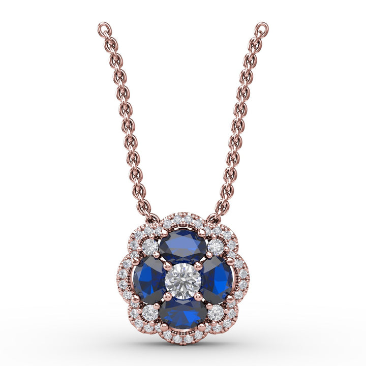 Love in Bloom Sapphire and Diamond Pendant