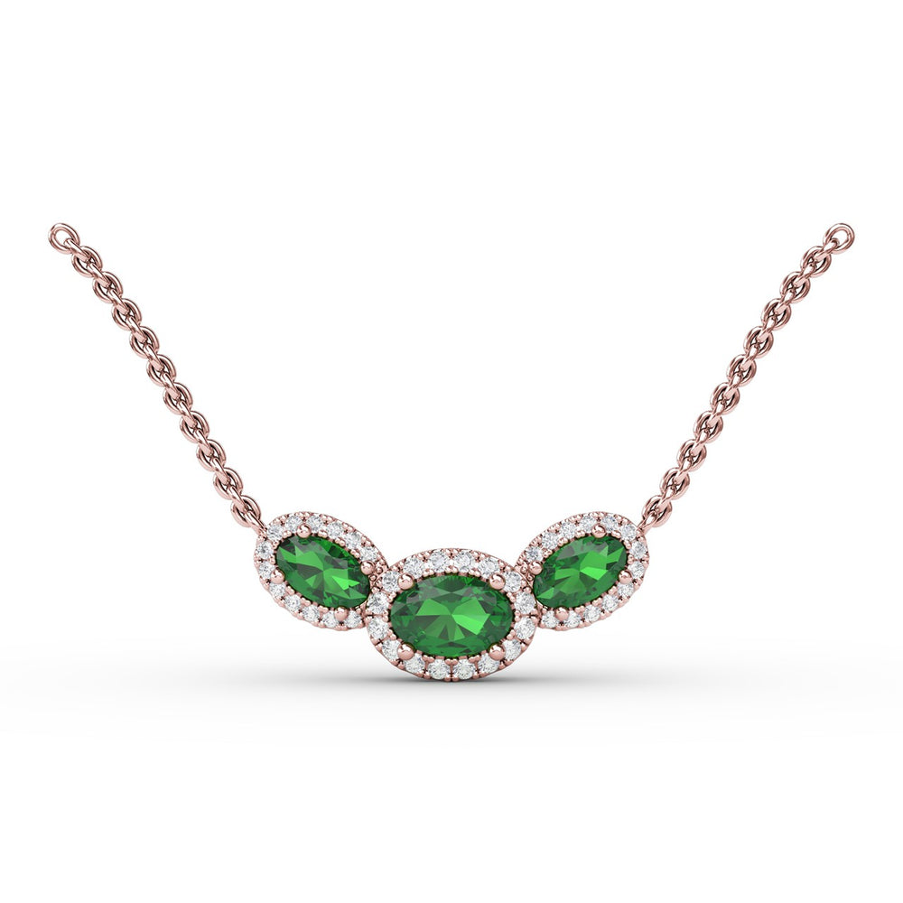 Three Stone Oval Pendant