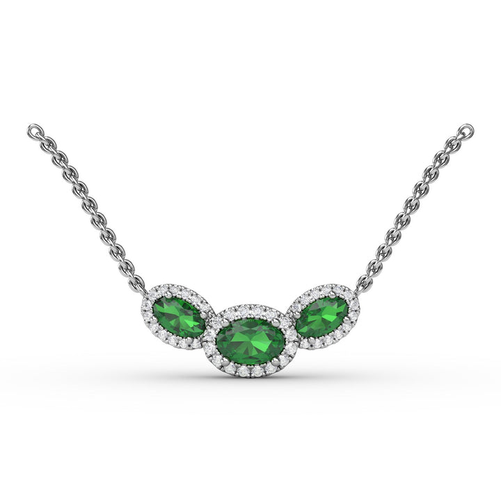 Three Stone Oval Pendant