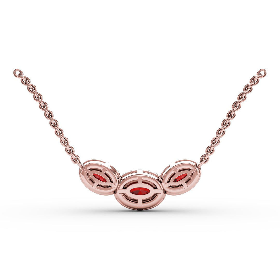 Three Stone Oval Pendant