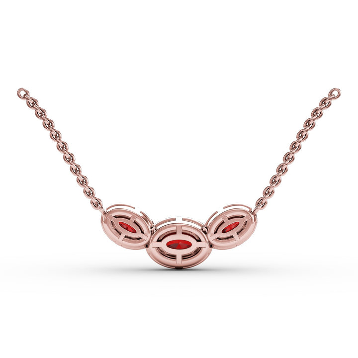Three Stone Oval Pendant
